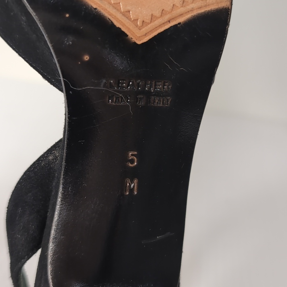 Yves Saint Laurent Vintage Black Open-Toe Slingback Heels Size 5 - Picture 8 of 10